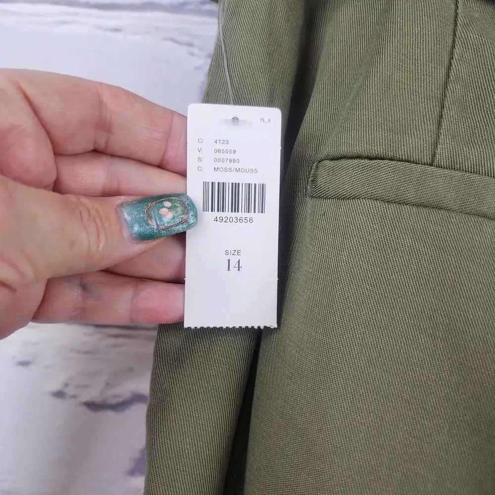 Cartonnier by Anthropologie Kingsley Pants Womens 14 Moss Tie Waist Professional - Picture 5 of 10